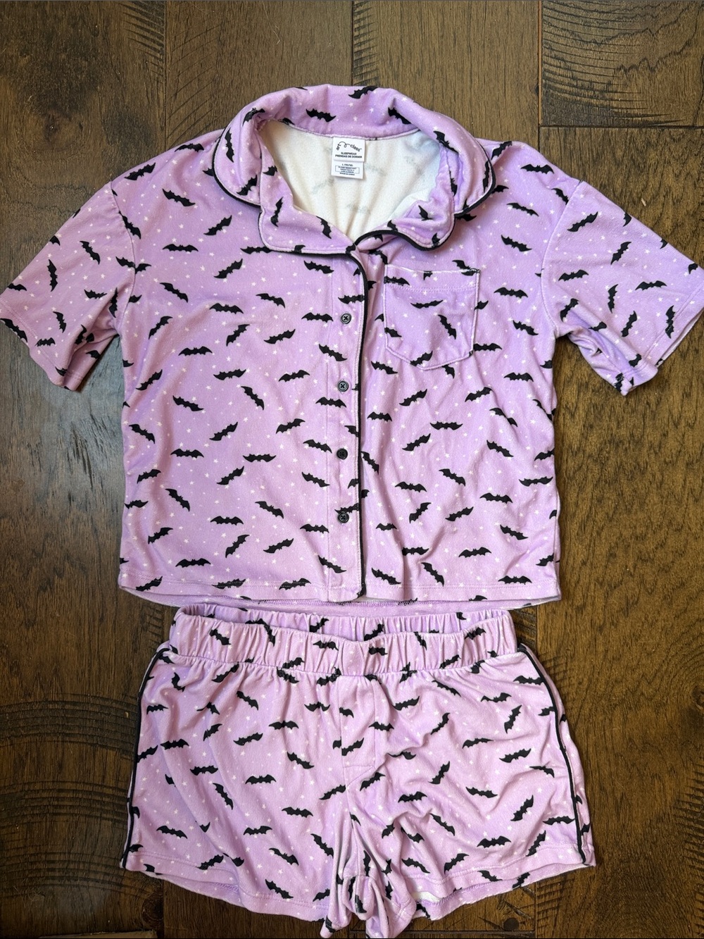 art class Girls' Pajama Set 2 Piece Bats Halloween Lounge L